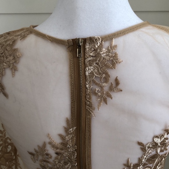Gold embroidery over mesh fabric NWOT - Picture 4 of 5